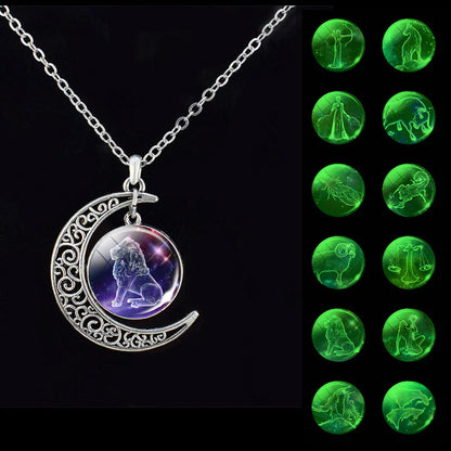 Zodiac Moon Necklace | Celestial Jewellery | Unique Pendant-Aries-Nora Luxe