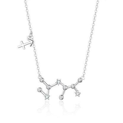 Zodiac Sign Astrology Necklace - Celestia-Silver-Sagittarius-Nora Luxe