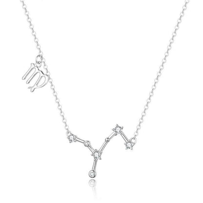 Zodiac Sign Astrology Necklace - Celestia-Silver-Virgo-Nora Luxe